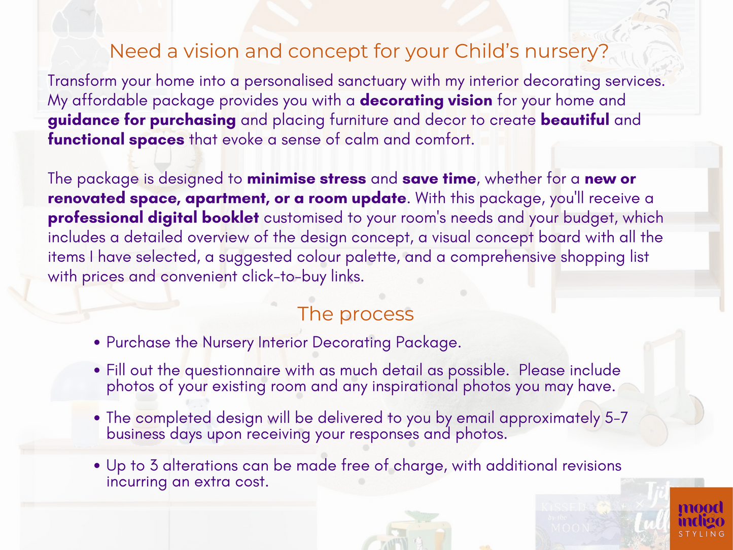 Children's Nursery Interior Decorating Package - Online service for Australian residents