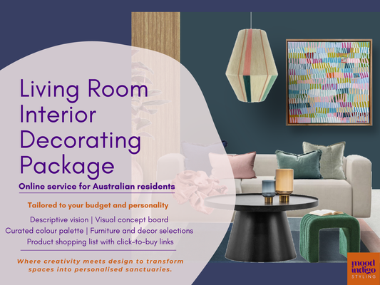 Living Room Interior Decorating Package - Online service for Australian residents