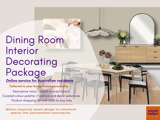 Dining Room Interior Decorating Package - Online service for Australian residents