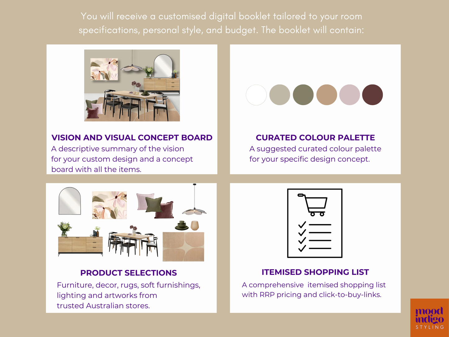 Dining Room Interior Decorating Package - Online service for Australian residents