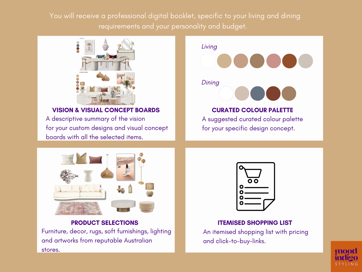 Open Plan Living & Dining Space Interior Decorating Package - Online service for Australian residents