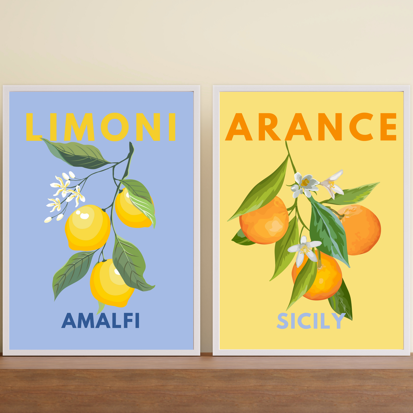 Arance Sicily and Limoni Amalfi Set of 2 - Printable Wall Art - Instant Download