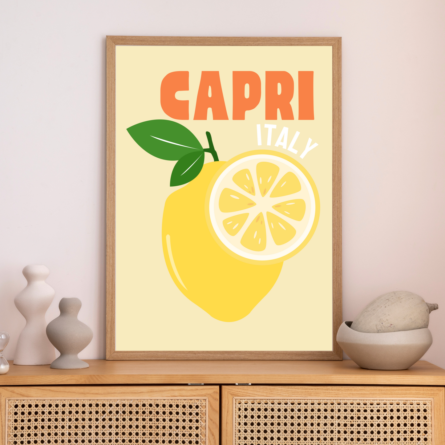 Capri Italy Lemons in Yellow - Printable Wall Art - Instant Download