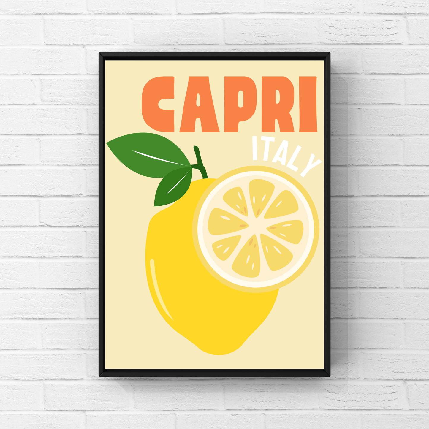 Capri Italy Lemons in Yellow - Printable Wall Art - Instant Download