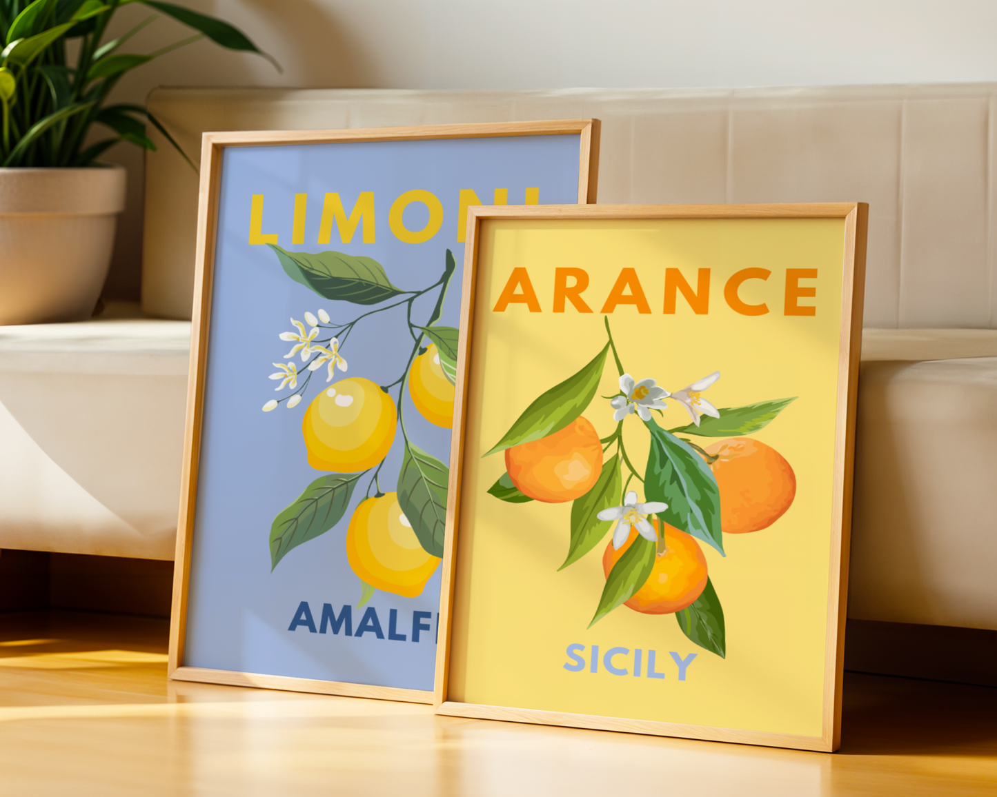 Arance Sicily and Limoni Amalfi Set of 2 - Printable Wall Art - Instant Download