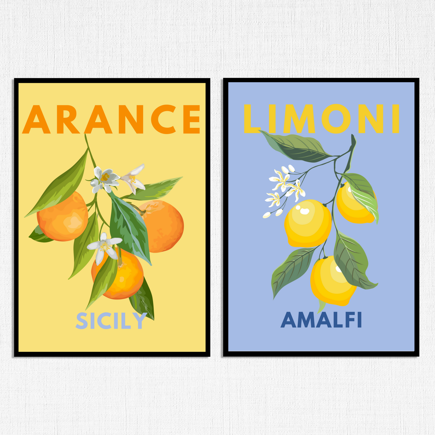Arance Sicily and Limoni Amalfi Set of 2 - Printable Wall Art - Instant Download